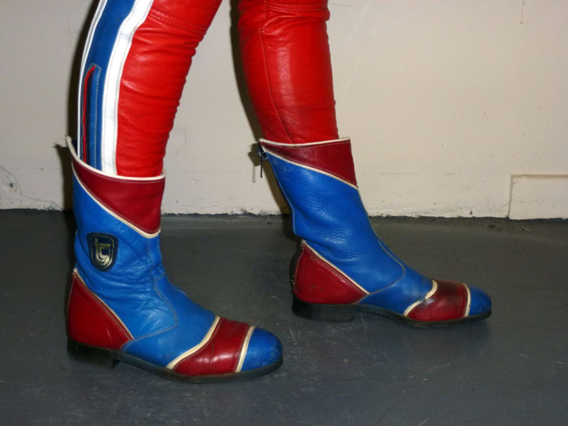 A Pair of Leather Motorcycle Boots