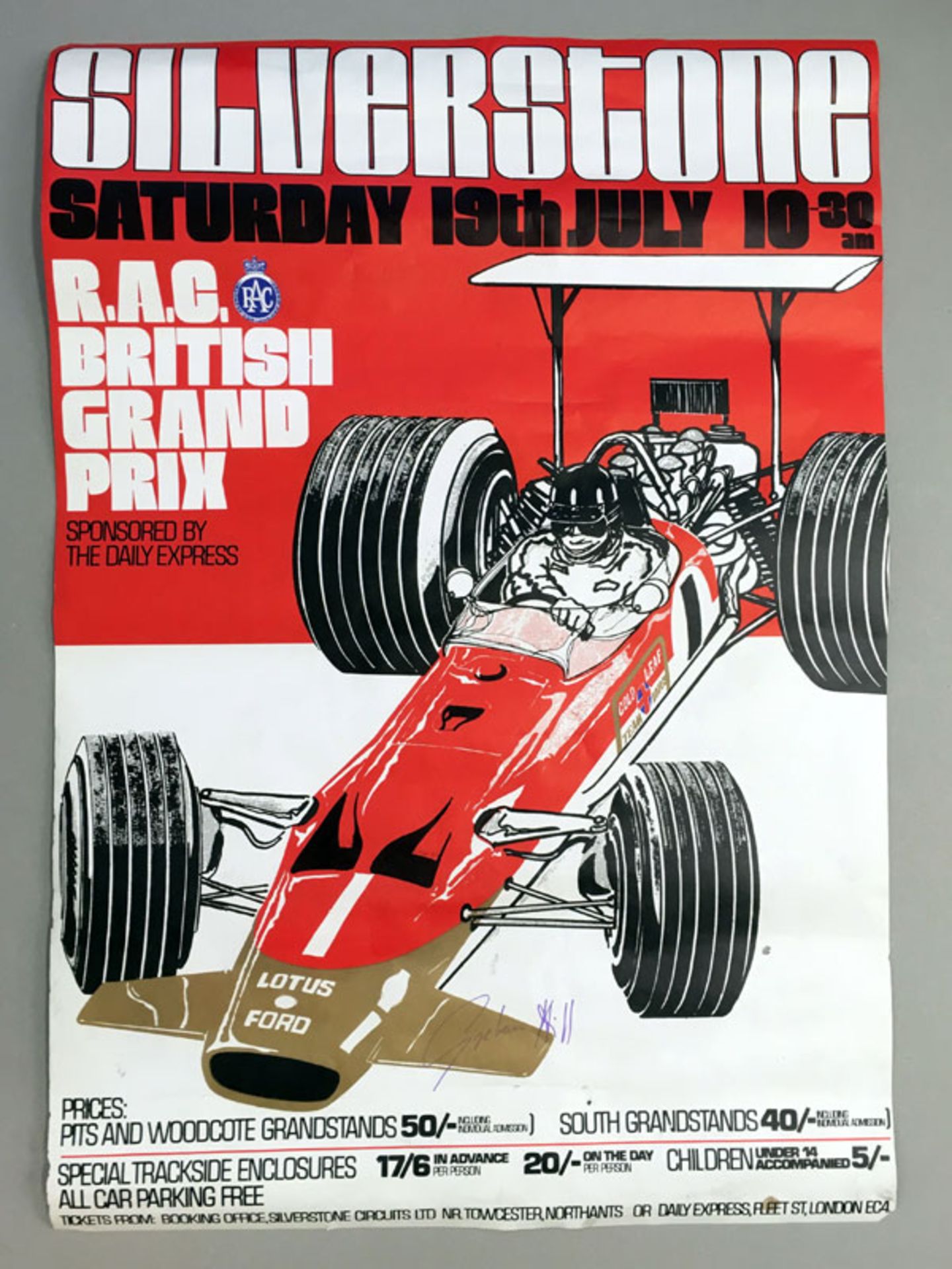 Signed 1969 British Grand Prix Ephemera