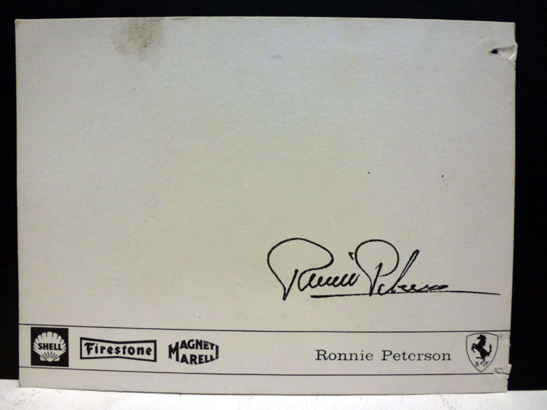 Ronnie Peterson / Ferrari Signed Publicity Card - Image 2 of 2