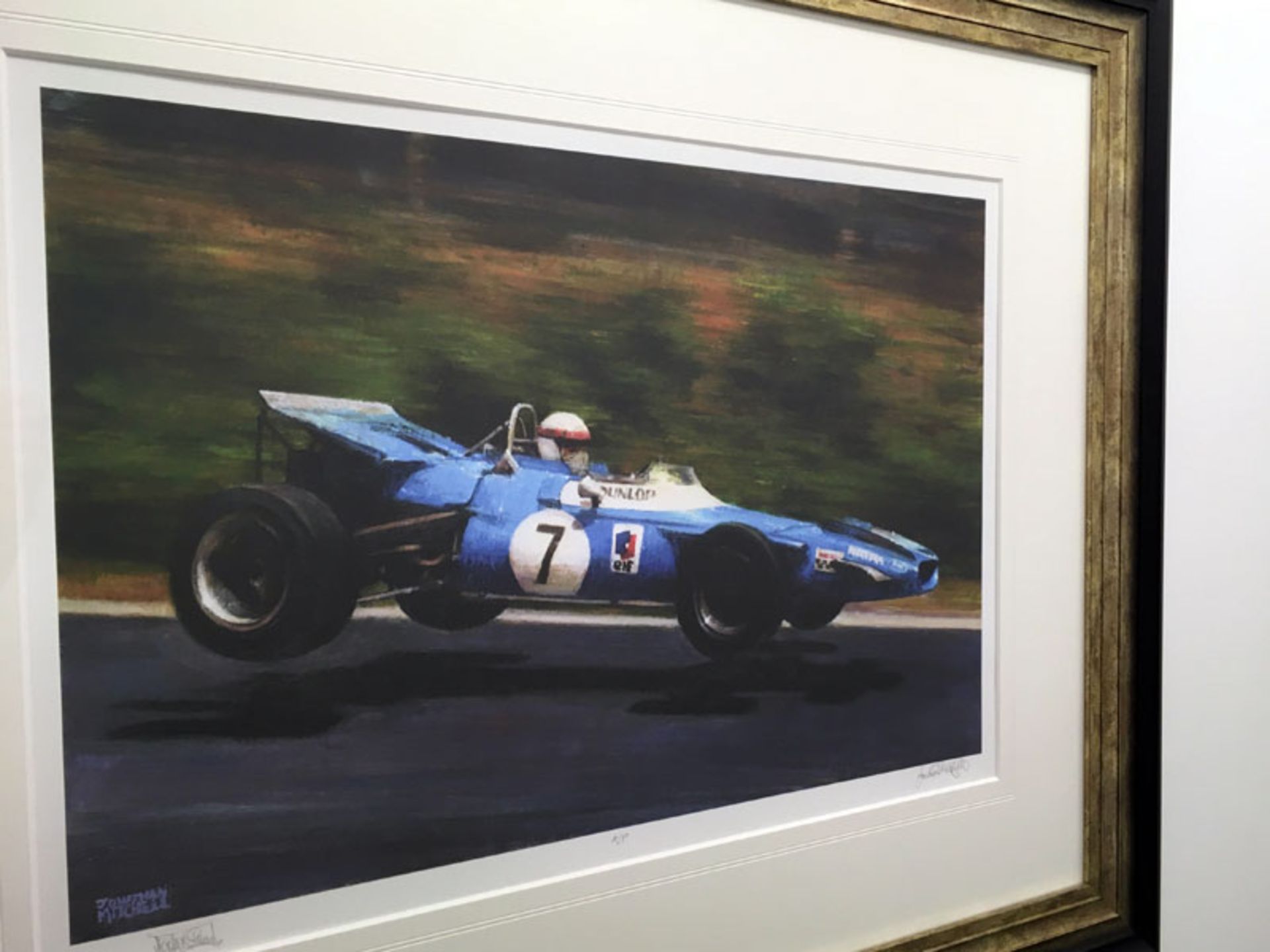 Jackie Stewart Signed 'Nurburgring 1969', Framed A/P Print - Image 2 of 3