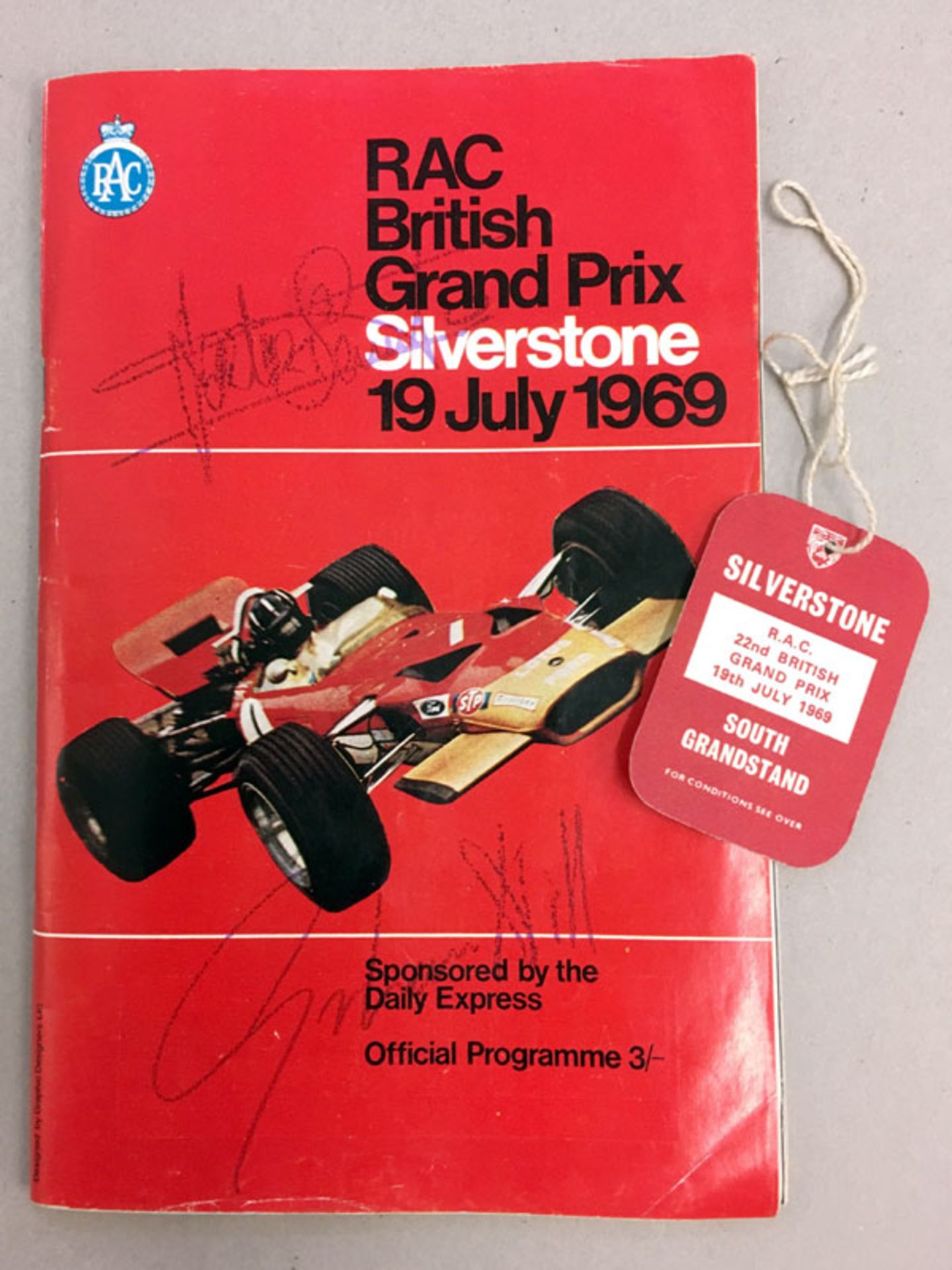 Signed 1969 British Grand Prix Ephemera - Image 2 of 2