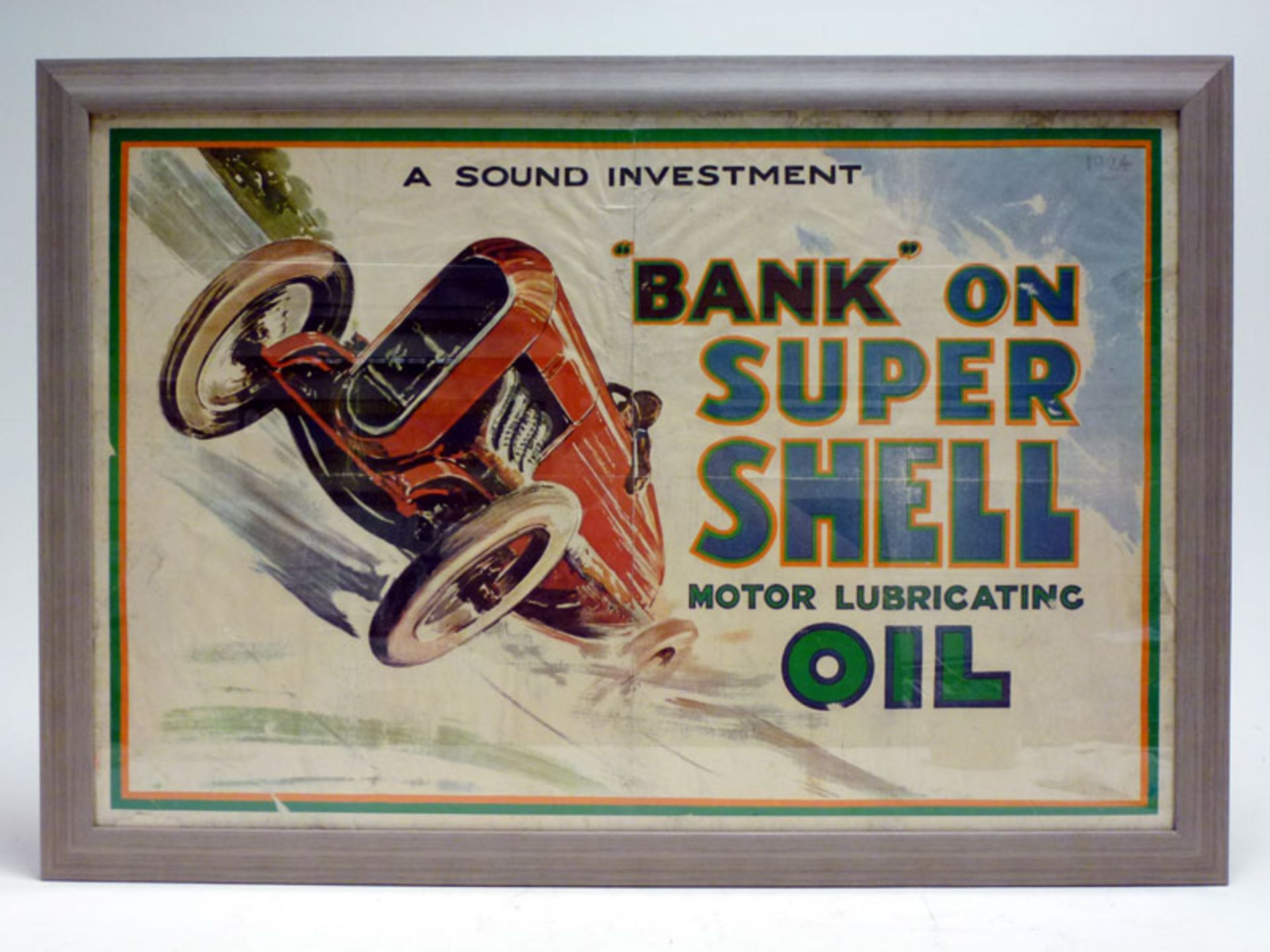 A Rare 'Bank on Super Shell' Advertising Poster, 1924