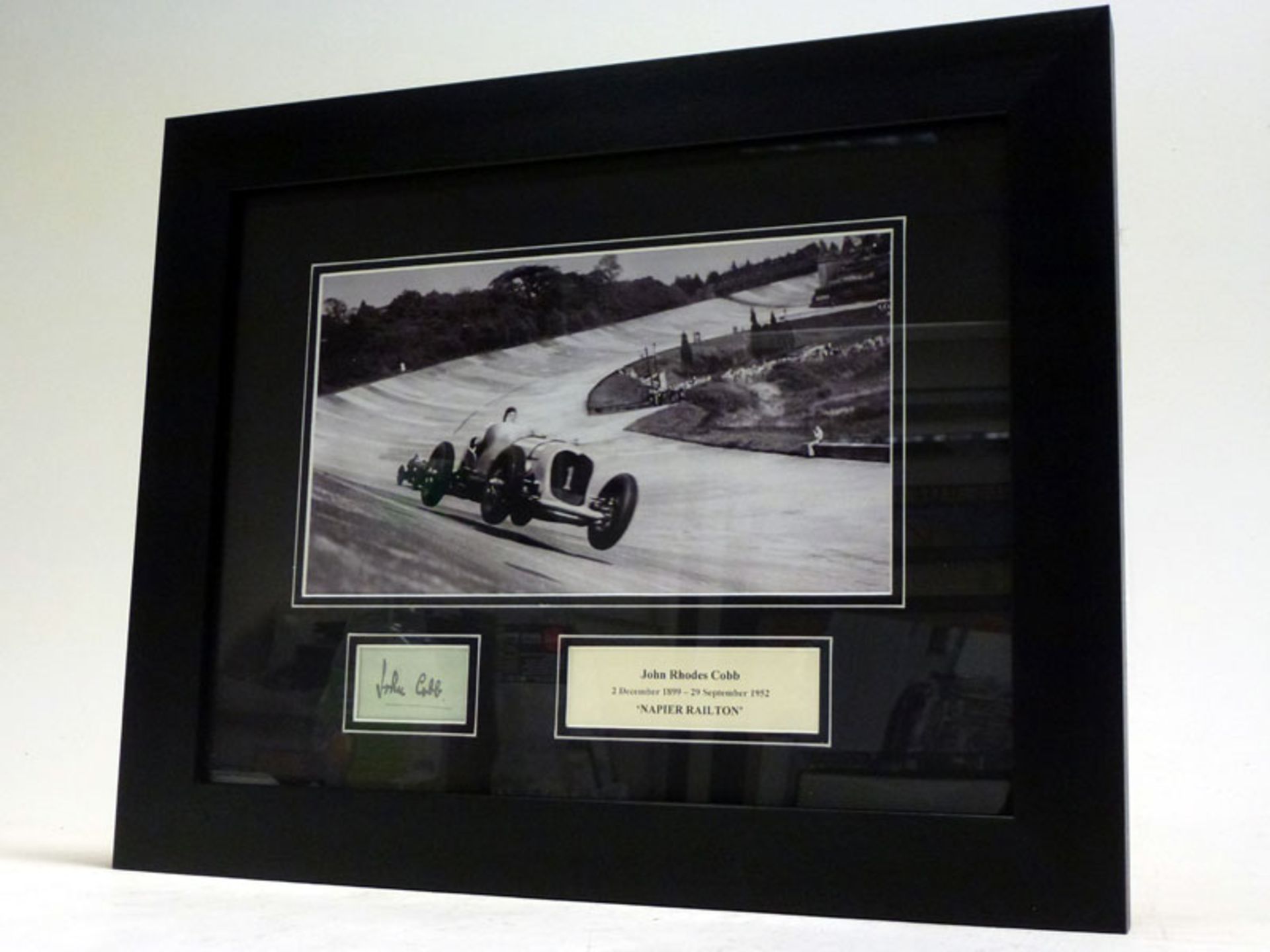 John Cobb / Napier-Railton at Brooklands Signed Presentation