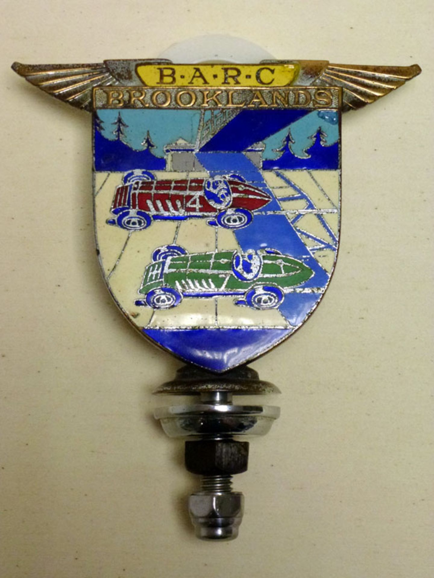 A BARC Brooklands Members' Enamel Car Badge