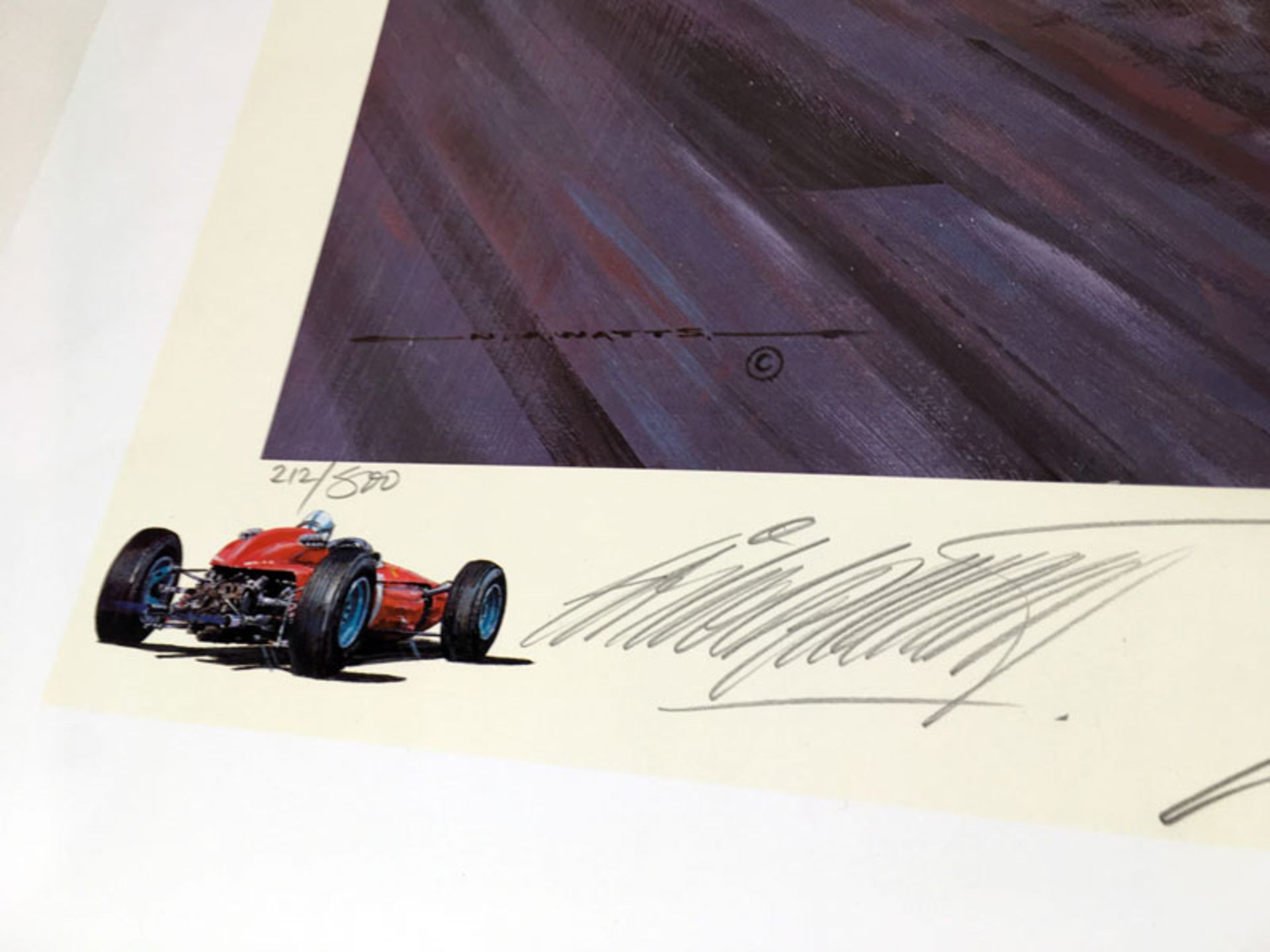 John Surtees, Ferrari 158, by Nicholas Watts (Multi-signed) - Image 2 of 5
