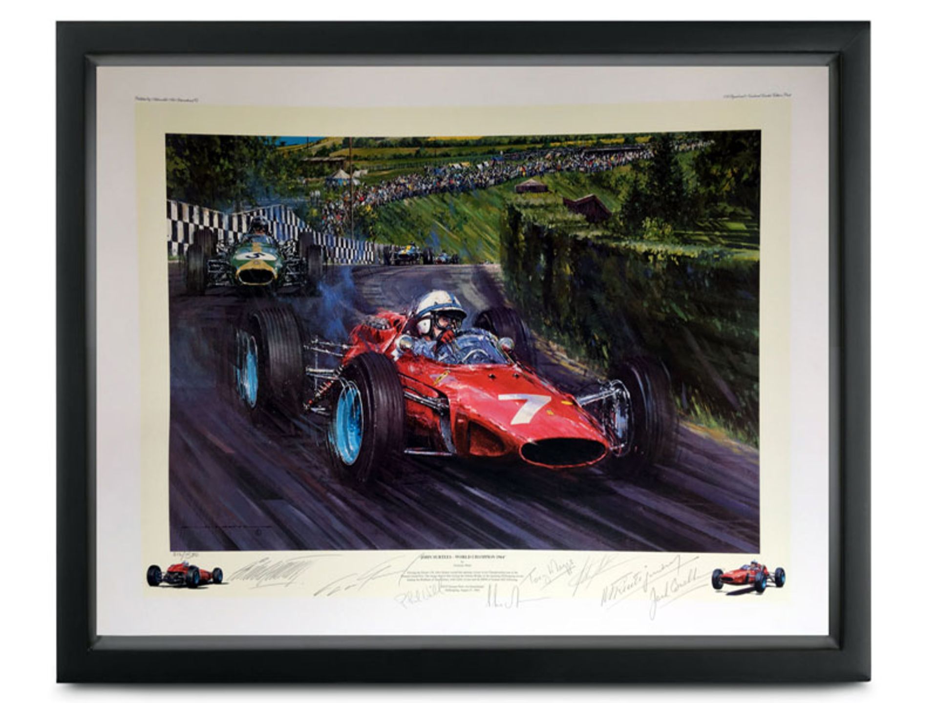 John Surtees, Ferrari 158, by Nicholas Watts (Multi-signed)
