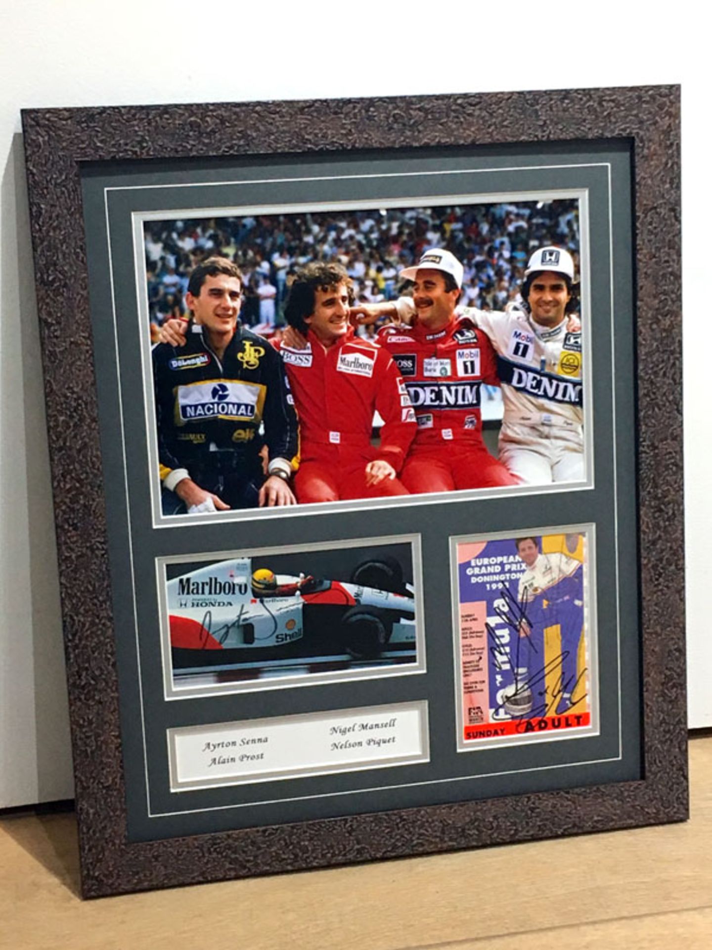 Senna, Prost, Mansell and Piquet Signed Presentation