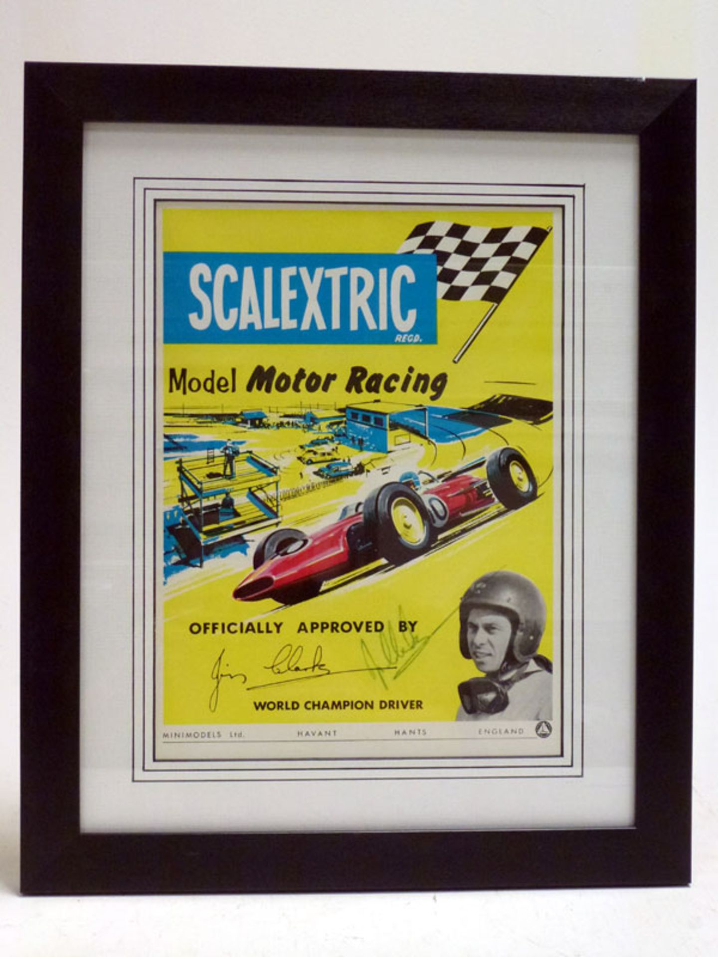 A Scalextric Poster, Signed by Jim Clark
