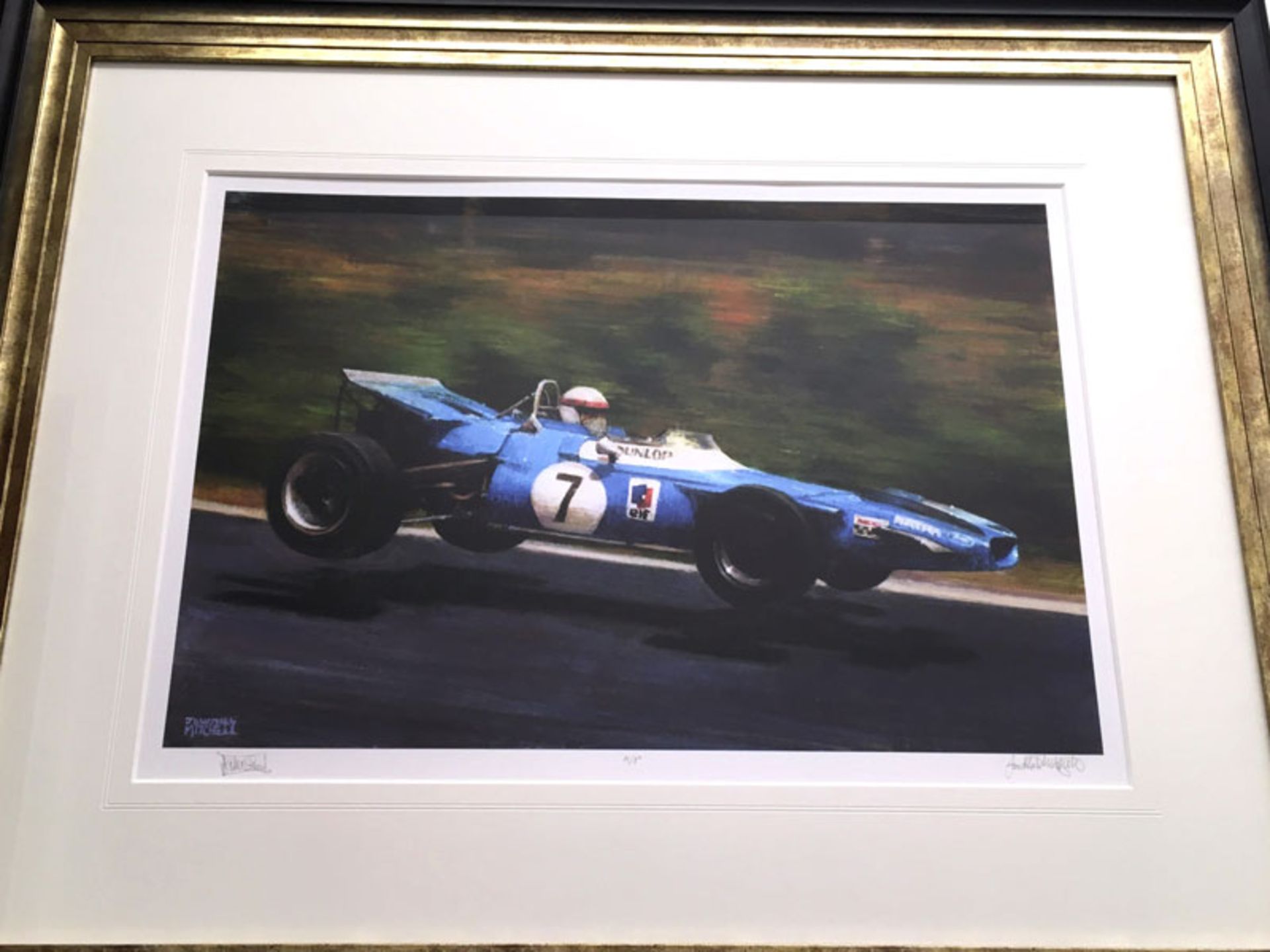Jackie Stewart Signed 'Nurburgring 1969', Framed A/P Print - Image 3 of 3