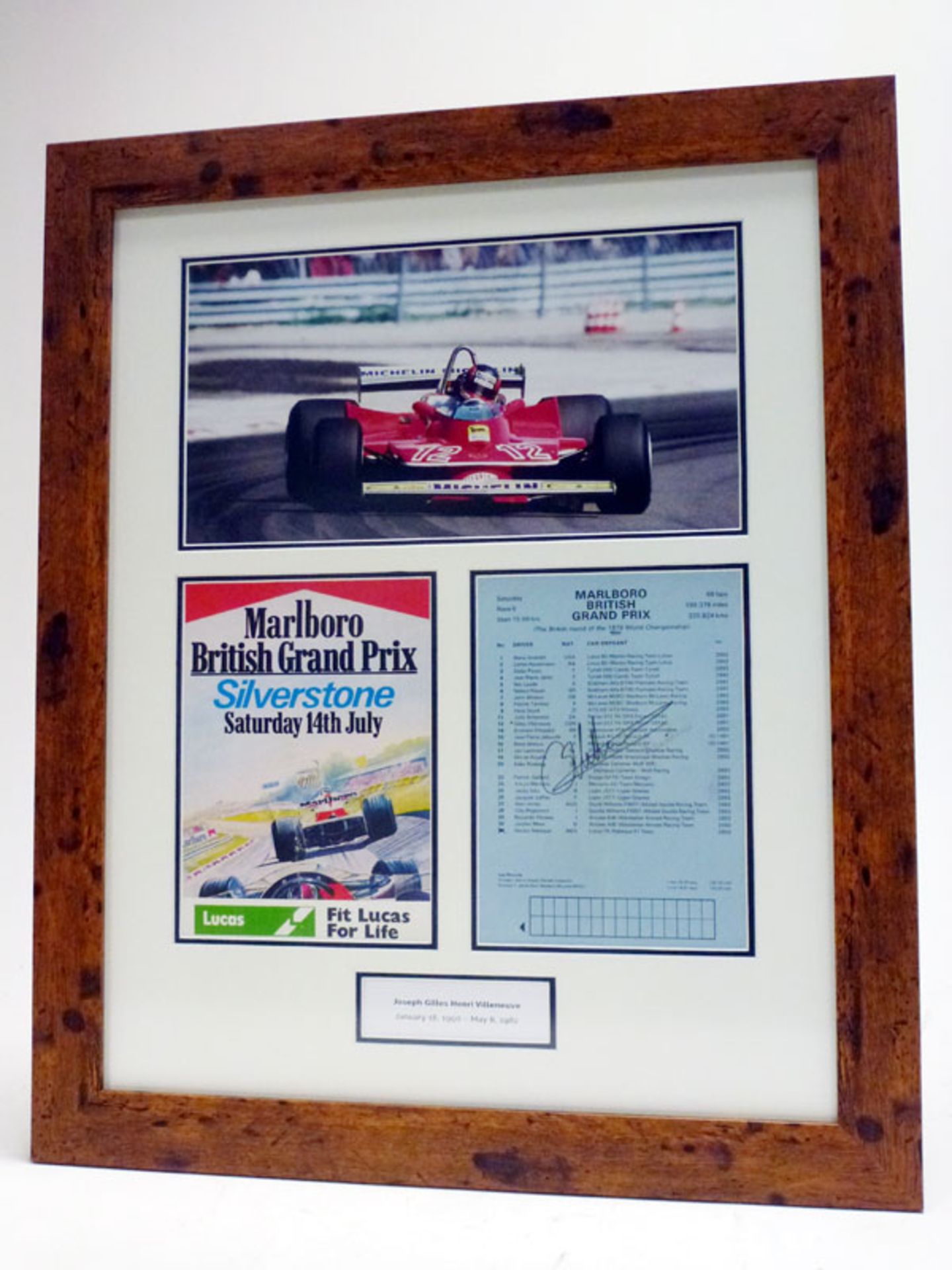 Gilles Villeneuve / Ferrari Signed Presentation