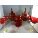 A small quantity of Red glassware