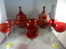 A small quantity of Red glassware
