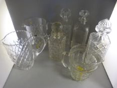 Four decanters and three jugs