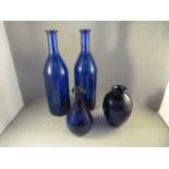 A quantity of Blue Glassware to include Bristol