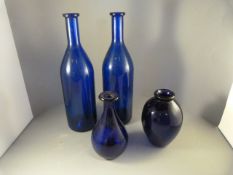 A quantity of Blue Glassware to include Bristol