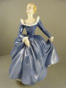 Royal Doulton figurine "Fragrance" HN2334 in blue 7" high. Together with a Coalport figure of "