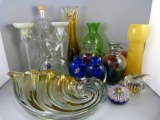 A Collection of coloured glassware to include caitness etc