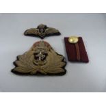 Royal Navy Officer’s cap badges (two of), civil list circa 1902-18. Padded crowned with an anchor