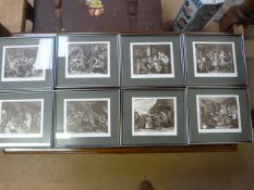A series of eight prints after Hogarth of 'The Rakes Progress'