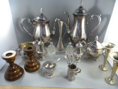 A quantity of silverplated items - to include a Silverplated tea service