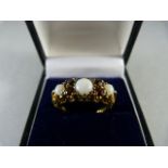 A 9ct Gold ring with Opals and Garnets