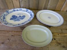 A Large 'Delph' platter, Spode platter and one other