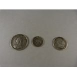 A Bullhead Sixpence, Victorian Shilling and an Italian Two Annas