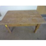 An antique pine coffee table