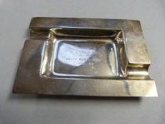 A Rectangular hallmarked Silver ashtray - assayed in London - Total weight - 110.4g