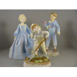 Royal Worcester porcelain "The Parakeet" figure, modelled by F.G. Doughty, in light blue 7" high,