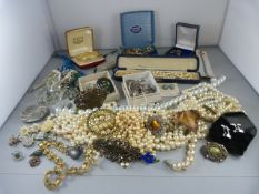 A Small quantity of costume jewellery to include some silver