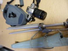 Canon camera and tripod