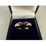 A 14ct Gold ring with Rubies and Diamonds