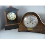 A Marble mantle clock and one other