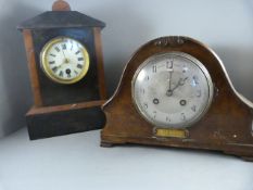 A Marble mantle clock and one other