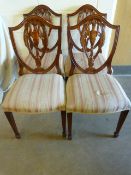 A Set of four mahogany hepplewhite chairs