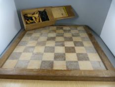 A Wooden chess board and pieces