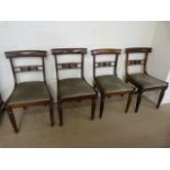 A Set of four Edwardian inlaid dining chairs