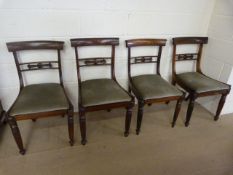 A Set of four Edwardian inlaid dining chairs