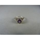 A Silver and Amethyst Ring