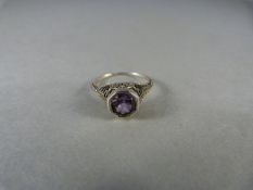 A Silver and Amethyst Ring