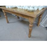 A pine farmhouse table