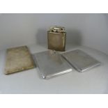Two stainless steel cigarette cases and two others SCM case