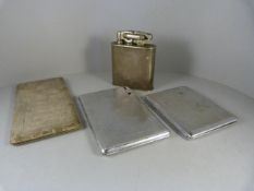 Two stainless steel cigarette cases and two others SCM case