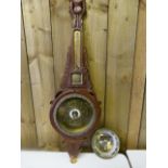 An Edwardian mahogany barometer and one other