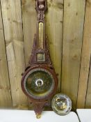 An Edwardian mahogany barometer and one other