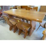 A Pine table and four chairs