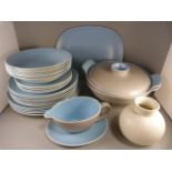 A Part Poole Pottery Twintone dinner service