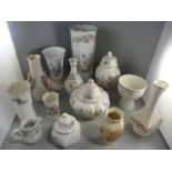 A quantity of decorative china to include Aynsley, Wedgwood etc 3 shelves
