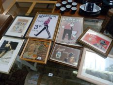 A quantity of framed vintage posters & Pictures (prints) to include Schweppes and Beano & Colyford